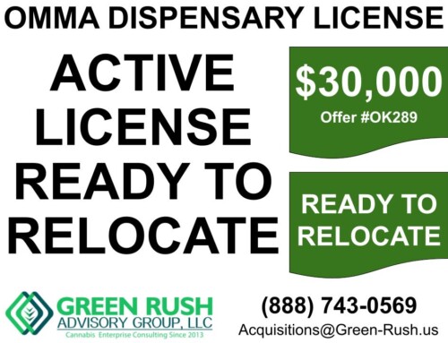 OMMA CANNABIS DISPENSARY LICENSE FOR SALE OFFER #OK289