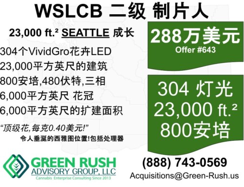 304 光 Seattle I-502 WSLCB 二级 制片人 处理器 待售,报价 #643