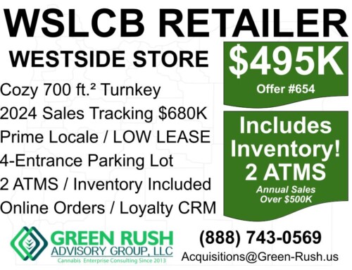 Westside I-502 / WSLCB Recreational Cannabis Retailer For Sale, Offer #654