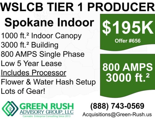 28-Light Spokane I-502 / WSLCB Cannabis Producer, Tier 1 / Cannabis Processor For Sale, Offer #656