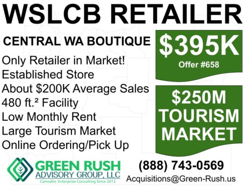 Central Washington I-502 / WSLCB Recreational Cannabis Retailer For Sale, Offer #658