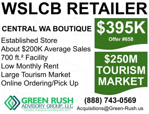 Central Washington I-502 / WSLCB Recreational Cannabis Retailer For Sale, Offer #658